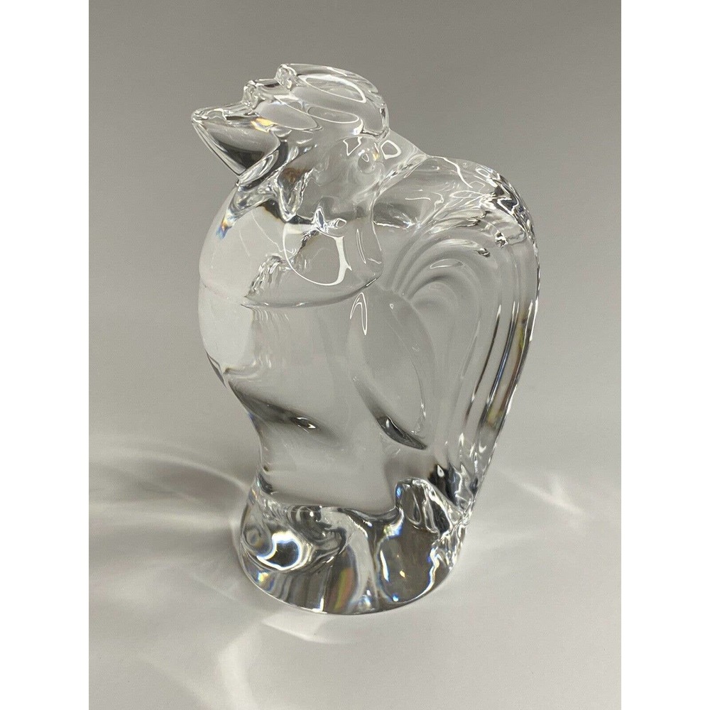 STEUBEN HAND COOLER ROOSTER Glass Vintage Figurine